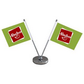 5.1-6.9" Metal Telescopic Flagpole with Two Double Sided Flags